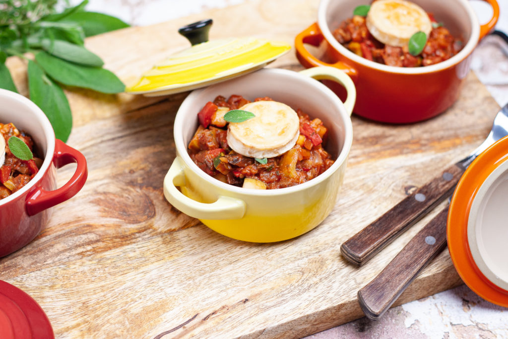 Ratatouille mit gratiniertem Ziegenkäse