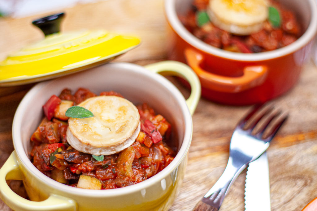 Ratatouille mit gratiniertem Ziegenkäse